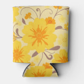 Retro Sunshine Floral- Gelbe Blumen Dosenkühler (Vorderseite)