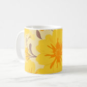 Retro Sunshine Floral Muster Gelbe Blumen Kaffeetasse (Vorderseite Links)