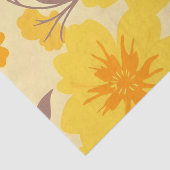 Retro Sunshine Floral Yellow Flowers Seidenpapier (Detail)