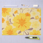 Retro Sunshine Floral Yellow Flowers Seidenpapier (Handwerk)