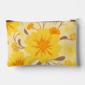 Retro Sunshine Floral Yellow Flowers Zubehörtasche (Rückseite)