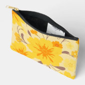 Retro Sunshine Floral Yellow Flowers Zubehörtasche (Offen)