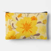 Retro Sunshine Floral Yellow Flowers Zubehörtasche (Vorderseite)