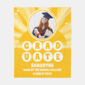 Retro Sunshine Foto Abschluss Fleecedecke (Vorderseite)