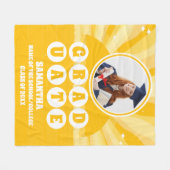 Retro Sunshine Foto Abschluss Fleecedecke (Vorderseite (Horizontal))