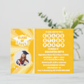 Retro Sunshine Foto Graduation Party Einladung (Stehend Vorderseite)