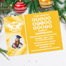 Retro Sunshine Foto Graduation Party Einladung