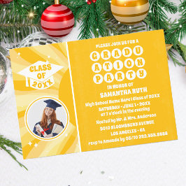 Retro Sunshine Foto Graduation Party Einladung