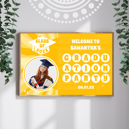 Retro Sunshine Foto Graduation Party Willkommen Poster