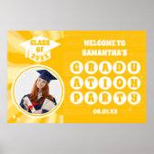 Retro Sunshine Foto Graduation Party Willkommen Poster (Vorne)
