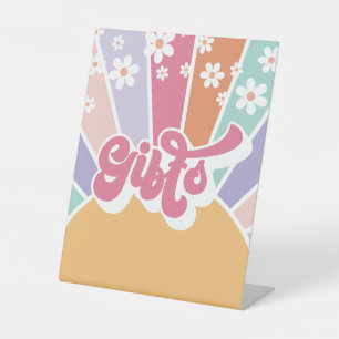 Retro Sunshine Geburtstags Geschenktisch Sockelschild