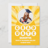 Retro Sunshine Graduate 2 Foto Abschluss Ankündigung (Vorderseite)