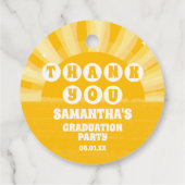 Retro Sunshine Graduation Party Danke Geschenkanhänger (Rückseite)