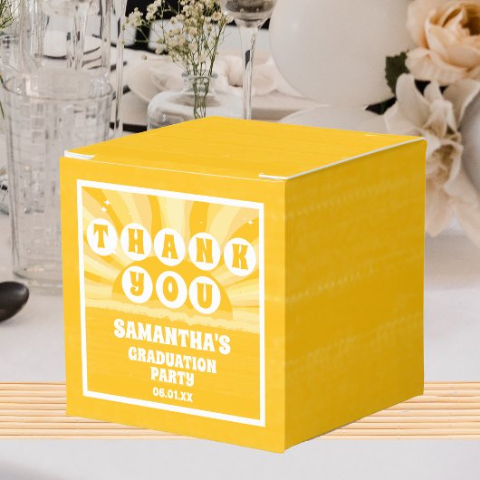 Retro Sunshine Graduation Party Danke Geschenkschachtel