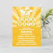 Retro Sunshine Graduation Party Einladung (Stehend Vorderseite)