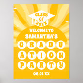 Retro Sunshine Graduation Party Willkommen Poster (Vorne)