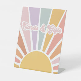 Retro Sunshine Groovy Baby Duschkarten & Geschenke Sockelschild