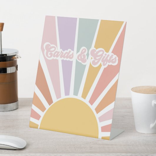 Retro Sunshine Groovy Baby Duschkarten & Geschenke Sockelschild (In SItu)