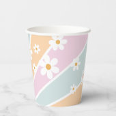 Retro Sunshine Groovy BABY pastel Daisy Pappbecher (Rückseite)