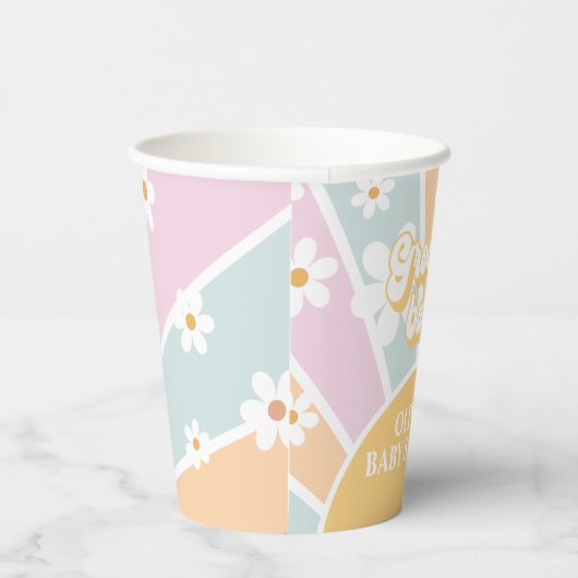 Retro Sunshine Groovy BABY pastel Daisy Pappbecher (Rechts)