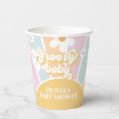 Retro Sunshine Groovy BABY pastel Daisy Pappbecher (Vorderseite)