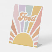 Retro Sunshine Groovy Baby Showfood Sockelschild (Vorderseite)
