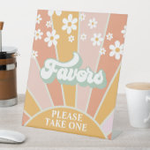 Retro Sunshine Groovy Favorits Pedestal Zeichen Sockelschild (In Situ)