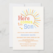 Retro Sunshine kommt hier mit der Son Baby Dusche Einladung (Vorderseite)