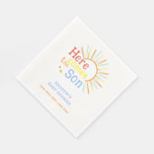 Retro Sunshine kommt hier mit der Son Baby Dusche Serviette (Ecke)