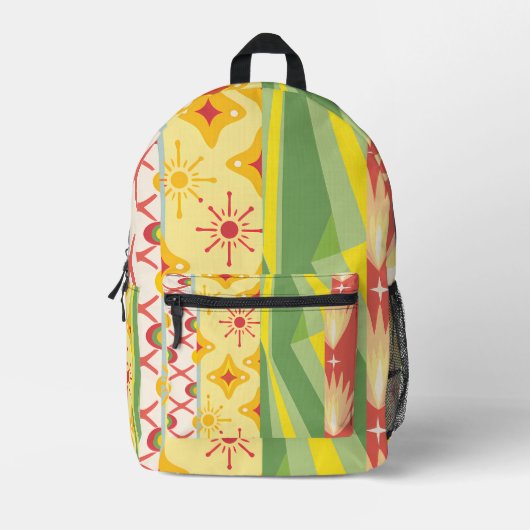 Retro Sunshine Patterns – Bold Colorful Bedruckter Rucksack (Vorderseite)
