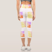 Retro Sunshine Patterns – Bold Colorful  Capri Leggings (Rückseite)