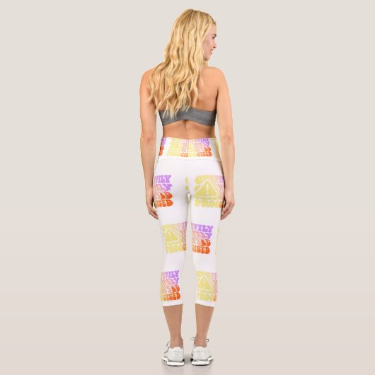 Retro Sunshine Patterns – Bold Colorful  Capri Leggings (Rückseite)