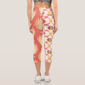 Retro Sunshine Patterns – Bold Colorful Capri Leggings (Rückseite)