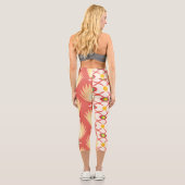 Retro Sunshine Patterns – Bold Colorful Capri Leggings (Rückseite)