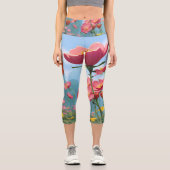 Retro Sunshine Patterns – Bold Colorful  Capri Leggings (Vorderseite)