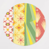 Retro Sunshine Patterns – Bold Colorful  Etiketten (Design 1)