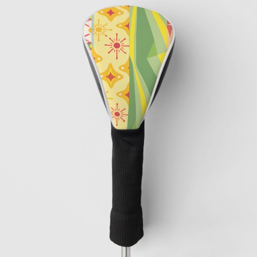 Retro Sunshine Patterns – Bold Colorful Golf Headcover (Vorderseite)