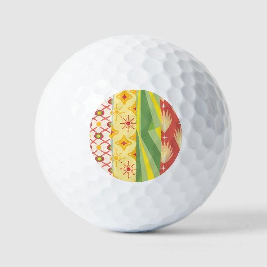 Retro Sunshine Patterns – Bold Colorful  Golfball (Vorderseite)