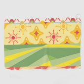 Retro Sunshine Patterns – Bold Colorful  Golfhandtuch (Horizontal)