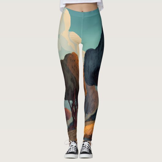 Retro Sunshine Patterns – Bold Colorful  Leggings (Vorderseite)