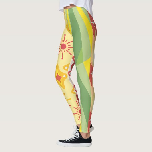 Retro Sunshine Patterns – Bold Colorful  Leggings (Links)