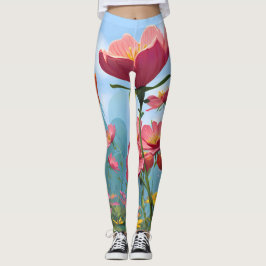 Retro Sunshine Patterns – Bold Colorful  Leggings