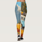 Retro Sunshine Patterns – Bold Colorful  Leggings (Rückseite)