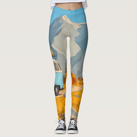 Retro Sunshine Patterns – Bold Colorful  Leggings (Vorderseite)