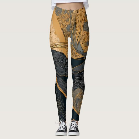 Retro Sunshine Patterns – Bold Colorful  Leggings (Vorderseite)