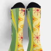Retro Sunshine Patterns – Bold Colorful Socken (Oben)