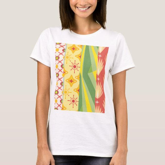 Retro Sunshine Patterns – Bold Colorful  T-Shirt (Vorderseite)
