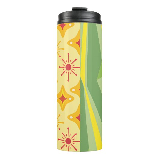 Retro Sunshine Patterns – Bold Colorful  Thermosbecher (Vorderseite)