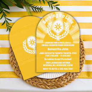 Retro Sunshine Pickleball Brautparty Arch Einladung