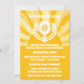 Retro Sunshine Pickleball Brautparty Foto Einladung (Vorderseite)